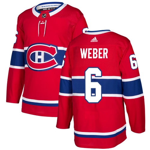 Adidas Men Montreal Canadiens #6 Shea Weber Red Home Authentic Stitched NHL Jersey->nashville predators->NHL Jersey